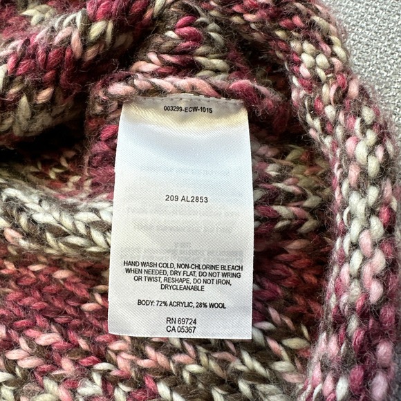 Columbia‎ Womens XL Sweater Long Sleeve Marled Knit Pink Chunky Cottagecore Wool - Picture 5 of 8